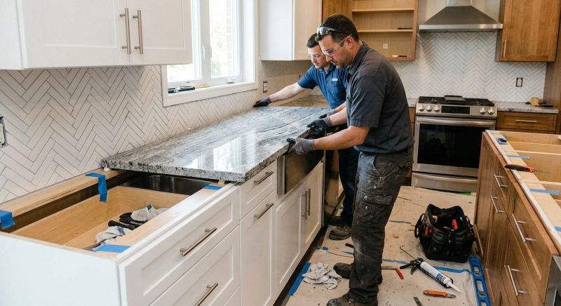 Granite Slab Installation in Roseville, CA